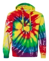 Dyenomite 854MS Multi-Color Spiral Tie-Dyed Hooded Sweatshirt
