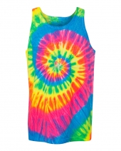 Dyenomite 420MS Unisex Multi-Color Spiral Tie-Dyed Tank Top