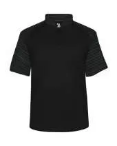 Badger 4132 Sport Stripe Short Sleeve Quarter Zip