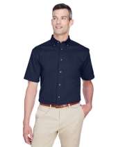 Harriton M500S Men's Easy Blend™ Short-Sleeve Twill Shirt with Stain-Release