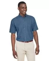 Harriton M550S Men's 6.5 oz. Short-Sleeve Denim Shirt