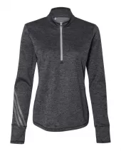 Adidas A285 Women's Brushed Terry Heathered Quarter-Zip Pullover