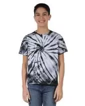 Dyenomite 20BCC Youth Contrast Cyclone Tie-Dyed T-Shirt