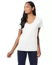 Hanes S04V Ladies' 4.5 oz. 100% Ringspun Cotton Nano-T® V-Neck T-Shirt
