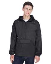 UltraClub 8925 Adult Quarter-Zip Hooded Pullover Pack-Away Jacket