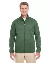 Devon & Jones DG796 Men's Newbury Colorblock Mélange Fleece Full-Zip
