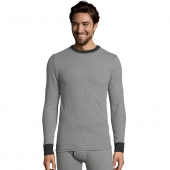 Hanes Mens 2-color Fusion Knit Thermal Crewneck