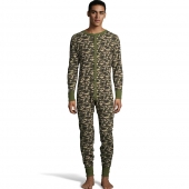 Hanes Mens Camo Waffle Knit Thermal Union Suit