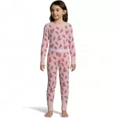 Hanes Girls Print Waffle Knit Thermal Set