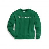 Champion Mens Powerblend Fleece Crew, Script Logo