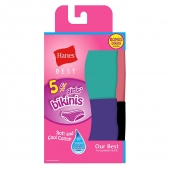 Hanes Best Girls Cotton Stretch Bikinis 5-Pack (4 + 1 Free Bonus Pack)