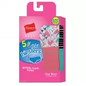 Hanes Best Girls Cotton Stretch Hipsters 5-Pack (4 + 1 Free Bonus Pack)