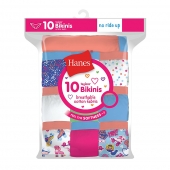 Hanes Girls Cotton Bikinis 10-Pack