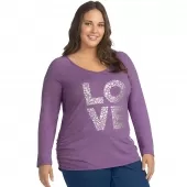 JMS L/S Side Shirred Graphic Tee