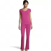 Maidenform Flutter Sleeve Tee & Rib Pants Set