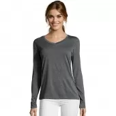 Hanes Sport 153 Cool DRI Womens Performance Long-Sleeve V-Neck T-Shirt