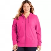 Just My Size Slub-Cotton Full-Zip Womens Hoodie