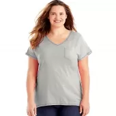 Just My Size X-Temp Short-Sleeve V-Neck Womens Pocket Tee