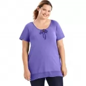 Just My Size Chiffon-Trim Hi-Lo Womens Tunic