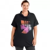 Just My Size Active French Terry Graphic Cowl