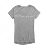Champion Womens Authentic Wash V-Neck Tee, Colorblock Logo