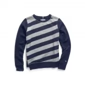 Champion Women Heritage Fleece Asymmetrical Stripe Crew