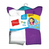 Hanes ComfortBlend EZ-Sort Girls' Crew Socks 11-Pack 