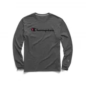 Champion Men's Classic Jersey Long-Sleeve Tee, Script Logo