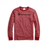 Champion Men's Heritage Heather Long-Sleeve Tee, Script Logo