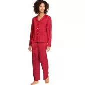 Hanes Women's Knit Notched Collar Top and Pants Sleep Set
