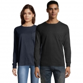 ComfortWash by Hanes GDH250 GRTDYE Unisex 5.5 oz., 100% Ringspun Cotton Garment-Dyed Long-Sleeve T-Shirt with Pocket