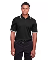 Devon & Jones DG20C Men's Crownlux Performance Plaited Tipped Polo