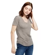 US Blanks US333 Ladies' Scalloped Hem Short-Sleeve Scoop Neck