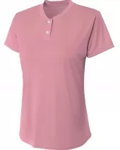 A4 NG3143 Girl's Tek 2-Button Henley Shirt