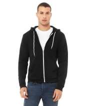Bella + Canvas 3739 Unisex Poly-Cotton Fleece Full-Zip Hoodie