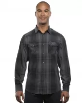 Burnside B8206 Men's Long-Sleeve Western Plaid Shirt