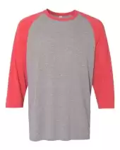 JERZEES 601RR Unisex Triblend Three-Quarter Raglan Baseball T-Shirt 2 Pack
