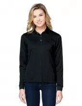 Tri Mountain Kl022Ls Lady Vital Long Sleeve Snap 5 Oz. Mini-Pique Polo