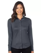 Tri Mountain Kl519 Demi Button Down Women'S Knit Jacquard Shirt