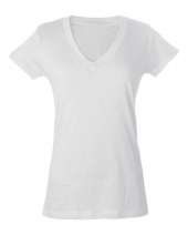 Tultex 214 Women's Slim Fit Fine Jersey V-Neck T-Shirt
