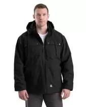 Berne CH428 Men's Highland Washed Duck Full-Zip Hooded Chore Coat