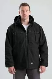 Berne CH428T Men's Tall Highland Washed Duck Full-Zip Hooded Chore Coat