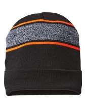 CAP AMERICA RKV12 USA-Made Variegated Striped Cuffed Beanie