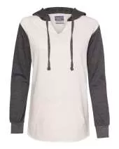 MV Sport W20145 Women’s French Terry Hooded Pullover WITH Colorblocked Sleeves