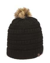 Outdoor Cap OC805 Cable Knit Faux Fur Pom