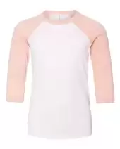 BELLA + CANVAS 3200Y Youth Three-Quarter Sleeve Baseball Tee 2 Pack