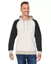 J America 8886JA Unisex Vintage Tricolor Hooded Sweatshirt