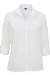 Edwards 5040 Ladies' Lightweight Open Neck Poplin Blouse - 3/4 Sleeve