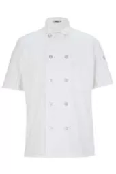 Edwards 3333 10 Button Short Sleeve Chef Coat With Mesh