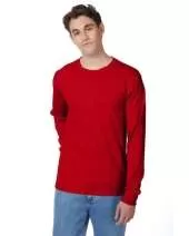 Hanes 5596 Men's 6.1 oz. Tagless® Long-Sleeve Pocket T-Shirt